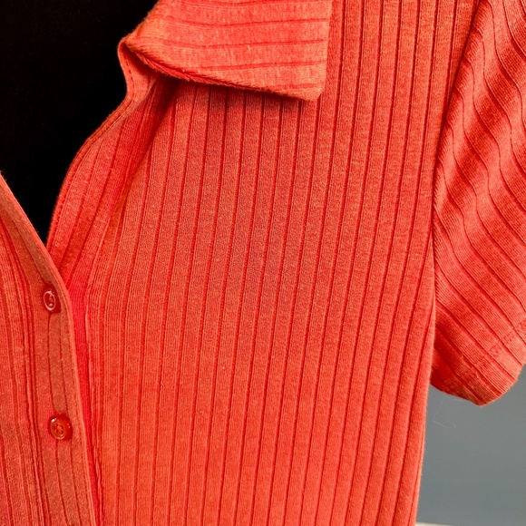 Orange Ribbed Romper - Picture 5 of 5